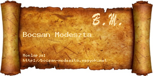 Bocsan Modeszta névjegykártya